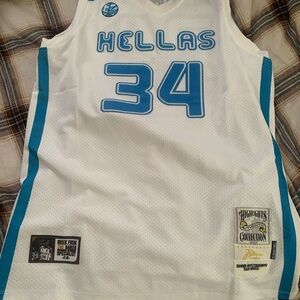 Teeze Me White & Blue 'Hellas' Basketball Tank Top 34